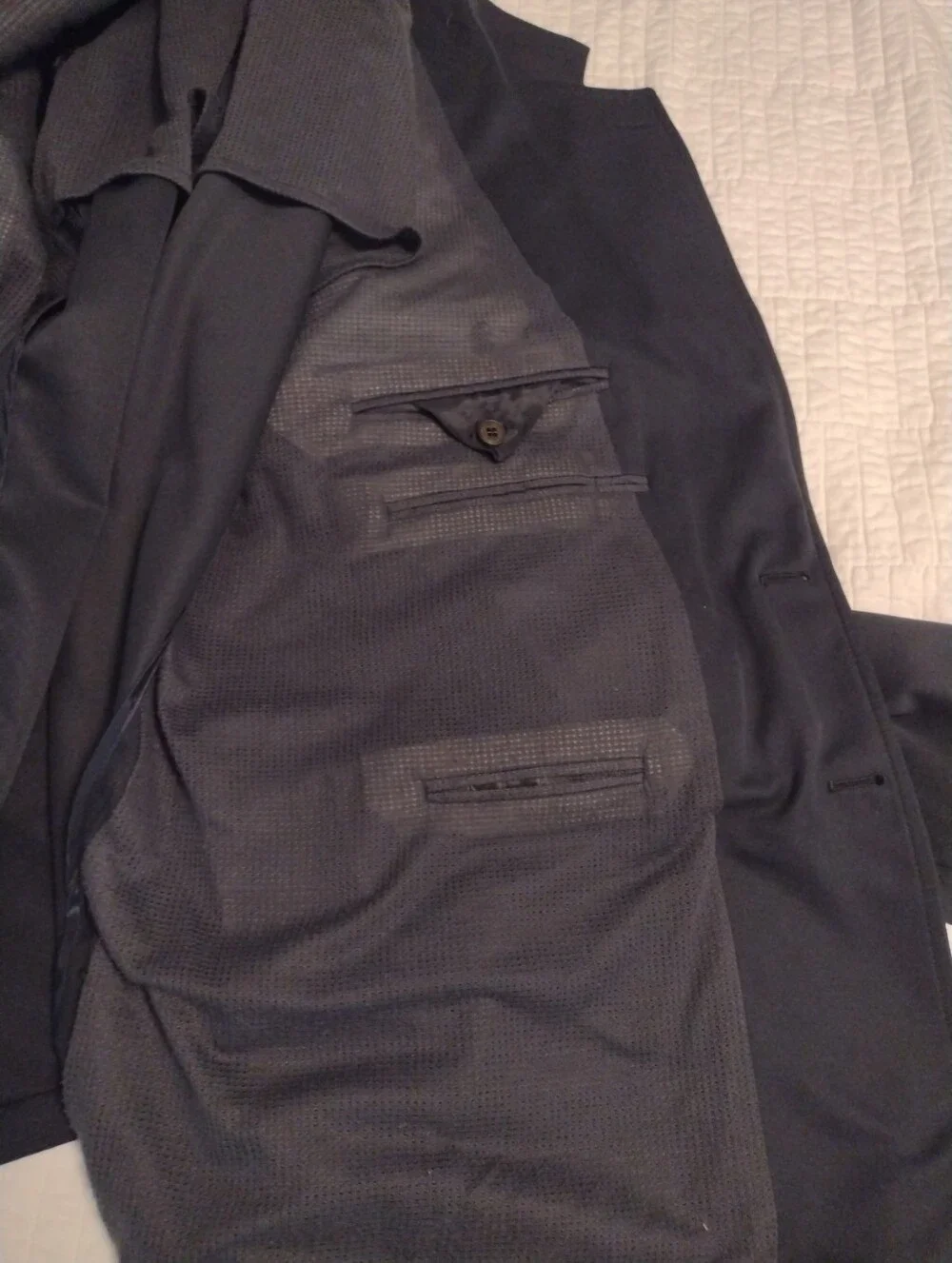 Vtg TravelSmith Blazer Jacket Men 42R Navy Sport Coat Made In USA